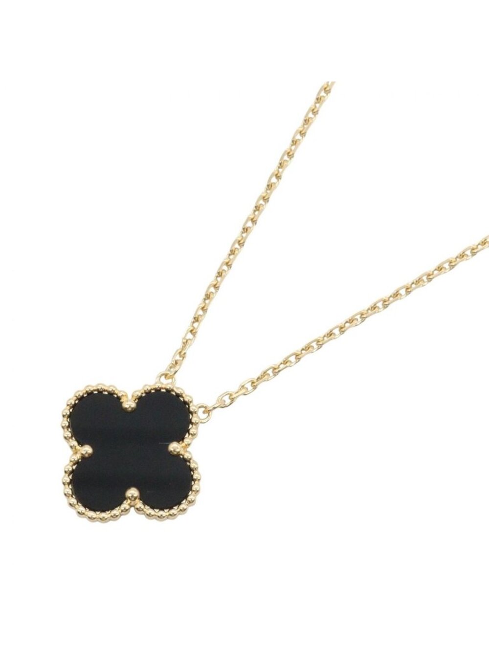 Van Cleef & Arpels Necklace Vintage Alhambra Onyx 42 18k